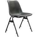Black Steel Stacking Chair with Black Seat Color, 1EA