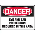 Plastic General PPE Protection Sign with Danger Header, 7" H x 10" W
