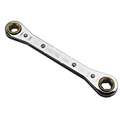 Box End Wrench, Alloy Steel, Chrome, Head Size 7 mm, 8 mm, Overall Length 4-1/4", 0&deg;