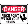 Plastic Pinch Point Sign with Danger Header, 7" H x 10" W