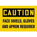 Plastic General PPE Protection Sign with Caution Header, 7" H x 10" W