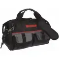 21-Pocket Polyester General Purpose Wide-Mouth Tool Bag, 9-1/4"H x 14"W x 7-1/2"D, Black