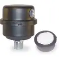 Filter Silencer: 1/2 in (M)NPT Inlet Size, 12 cfm, 3.81 in Overall Ht, 3.25 in Outside Dia