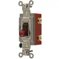 Hubbell Wiring Device-Kellems Pilot Light Wall Switch, Switch Type: 1-Pole, Switch Function: Maintained, Style: Toggle