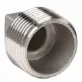 Square Head Plug: 316L Stainless Steel, 1 1/4" Fitting Pipe Size, Male NPT, Class 150