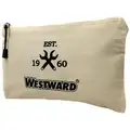 Westward 1-Pocket Canvas General Purpose Tool Bag, 7-3/8"H x 12-1/8"W x 1/4"D, White