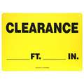 Plastic Overhead Clearance Sign with No Header, 10" H x 14" W