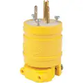 Hubbell Wiring Device-Kellems 15A General Grade Dust Tight Straight Blade Plug, Yellow; NEMA Configuration: 5-15P
