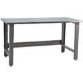Bolted Workbench, Stainless Steel, 30" Depth, 30" to 36" Height, 72" Width, 1600 lb. Load Capacity