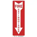 Fire Equipment, No Header, Polyester, 14" x 5", Adhesive Surface, Not Retroreflective