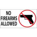 Recycled Polystyrene No Weapons Sign with No Header, 5" H x 7" W