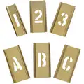 Item Stencil, Character Height 1", Material Brass, Thickness 0.007", Stencil Type Symbol