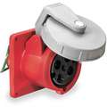 Hubbell Wiring Device-Kellems 60 Amp, 3-Phase Zytel 101 Nylon Watertight Pin and Sleeve Receptacle, Red
