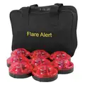 LED Road Flare Kit, Red, Operating Life 140 hr Flashing, 40 hr Steady, 0.5 Wattage