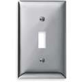 Hubbell Wiring Device-Kellems Toggle Switch Wall Plate, Silver, Number of Gangs: 1, Weather Resistant: No