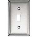 Hubbell Wiring Device-Kellems Toggle Switch Wall Plate, Silver, Number of Gangs 1, Weather Resistant No