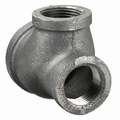 Reducing Tee: Malleable Iron, 2 in x 1 1/2 in x 1 1/2 in Fitting Pipe Size, Class 150