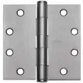 3-1/2" x 1-1/2" Butt Hinge with Bright Brass Finish, Full Mortise Mounting, Square Corners