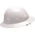 Full Brim Hard Hat, White, Ratchet