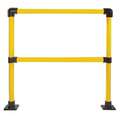 Hollaender 48" L Steel Handrail Section, Yellow and Black; Round Handrail Shape