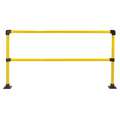 96" L Steel Handrail Section, Yellow and Black; Round Handrail Shape