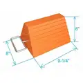 General Purpose Single, Rubber Wheel Chock; Max. Vehicle Weight: Not Rated; 8" D x 6" H x 9-1/4" W, Orange