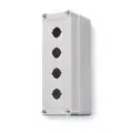Hoffman Pushbutton Enclosure, Number of Columns 1, Number of Holes 4, 4X NEMA Rating