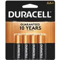 Duracell CopperTop AA Battery, Alkaline, Premium, 1.5VDC, PK 4