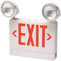 Big Beam LED Exit Sign with Emergency Lights with Battery Backup, Red Letters and 1 or 2 Sides, 10-3/16" H x 21-11/16" W
