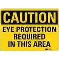 Aluminum Eye Protection Sign with Caution Header, 10" H x 14" W