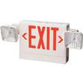 Big Beam LED Exit Sign with Emergency Lights with Battery Backup, Red Letters and 2 Sides, 15-1/4" H x 25-1/2" W