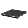 Stackable, 4-Way, Recycled PVC Pallet; 5" H x 48" L x 48" W, Black / Gray