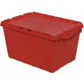 Akro-Mils Attached Lid Container, Red, 12-1/2"H x 21-1/2"L x 15"W, 1EA