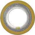 304SS and Flexible Graphite Spiral Wound Metal Gasket, 2-1/4" Outside Dia., Yellow Band, Gray Stripe