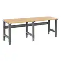 Tennsco Bolted Workbench, Butcher Block, 30" Depth, 27-7/8" to 35-3/8" Height, 96" Width, 4000 lb. Load Capa