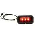 Truck-Lite Clearance Marker Lamp, 36 Series, Flex-Lite Rear Exit Wire, LED, Red Rectangular, 3 Diode, PC Rated, Adhesive Mount, Hardwired, .180 Bullet Terminal, 12V, 36115R