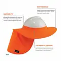 Chill-Its By Ergodyne Visor with Neck Shade, Orange, For Use With Front Brim Hard Hats