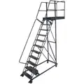 Ballymore Unsupported, 11-Step, Cantilever Rolling Ladder with Perforated Step Tread; 110" Platform Height, 35" Platform Depth