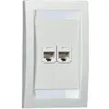 Panduit Electric Ivory Wall Plate, Plastic, Number of Gangs: 1, Cable Type: Single Gang