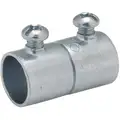 Raco Set Screw Conduit Coupling: Steel, 1/2 in Trade Size, 1 9/16 in Overall Lg, Gray