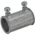 Raco Set Screw Conduit Coupling: Zinc, 1/2 in Trade Size, 1 1/2 in Overall Lg, Gray