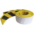 NBR/P VC Elastomeric Foam Surface Guard; 3/8" H x 36" L x 2" W, Black/Yellow