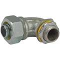Raco Malleable Iron/Steel Noninsulated Connector, Connector Type: 90&deg;, Conduit Size: 1/2"