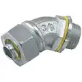 Raco Malleable Iron/Steel Noninsulated Connector, Connector Type: 45&deg;, Conduit Size: 1/2"