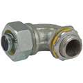 Raco Malleable Iron/Steel Noninsulated Connector, Connector Type: 90&deg;, Conduit Size: 3/8"