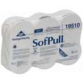 Sofpull Toilet Paper Roll: 2 Ply, 1,000 Sheets, 700 ft Roll Lg, 8 1/8 in Roll Dia., 6 PK