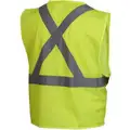 Safety Vest, Lime with Silver reflective Stripe, ANSI Class 2, Zipper Closure, X-Large