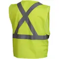 Safety Vest, Lime with Silver reflective Stripe, ANSI Class 2, Zipper Closure, 2X-Large