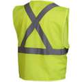 Safety Vest, Lime with Silver reflective Stripe, ANSI Class 2, Zipper Closure, 3X-Large