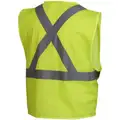 Safety Vest, Lime with Silver reflective Stripe, ANSI Class 2, Zipper Closure, 4X-Large